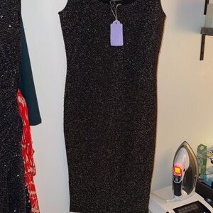 Forever 21 Sparkling Black Midi Dress